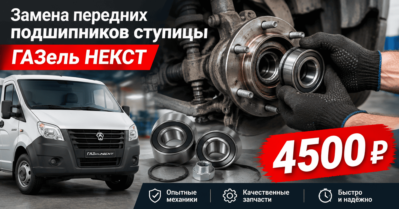 Замена передних подшипников ступицы Газель НЕКСТ